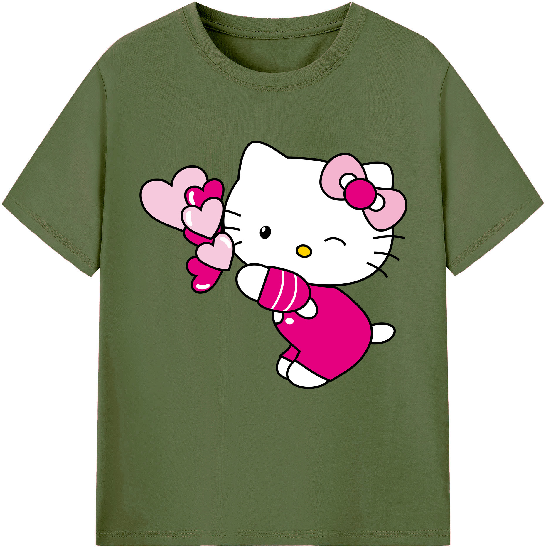 （画像用） Hello Kitty ハローキティ 綿100％半袖Tシャツ（フロントプリント）